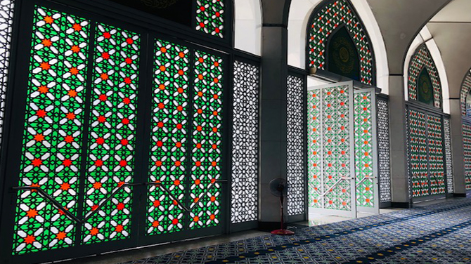 モスク ステンドグラスグリーン